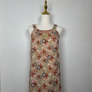 adrienne vittadini formal floral halter ruffle luxury dress beige black red gold